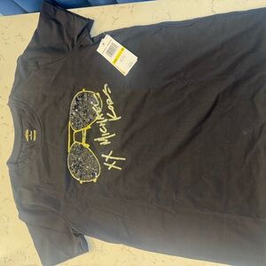Michael Kors Black Short-Sleeve Tee with Yellow Sunglasses Graphic
